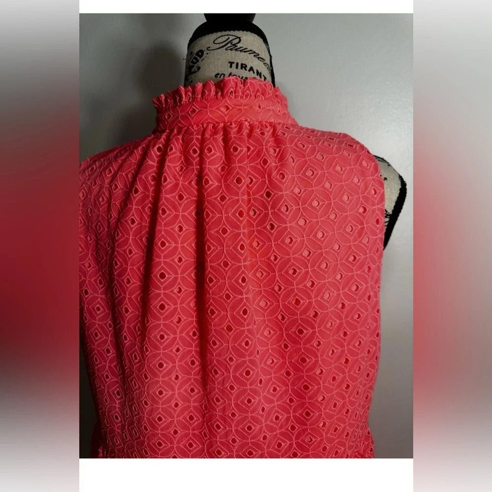 Lilly Pulitzer Novella Coral Sleeveless Eyelet Dress M - Picture 7 of 16